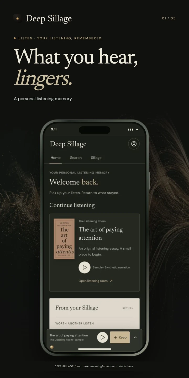 The home screen and original sample audio.