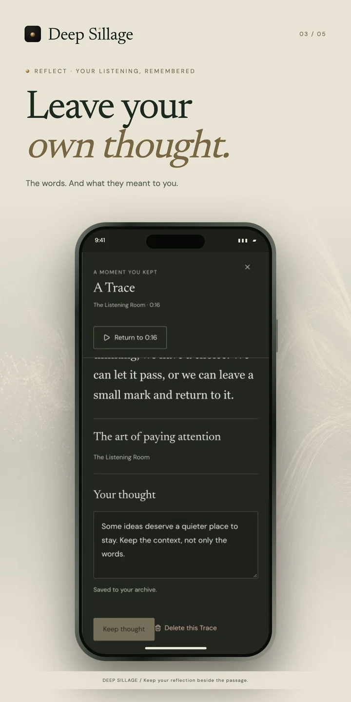 A saved passage with a personal note.